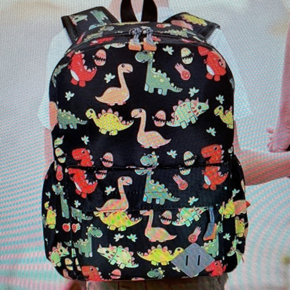 Dinosaur Print Kids Backpack - Multicolor